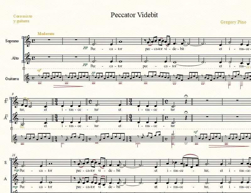 peccator videbit, coro mixto y guitarra