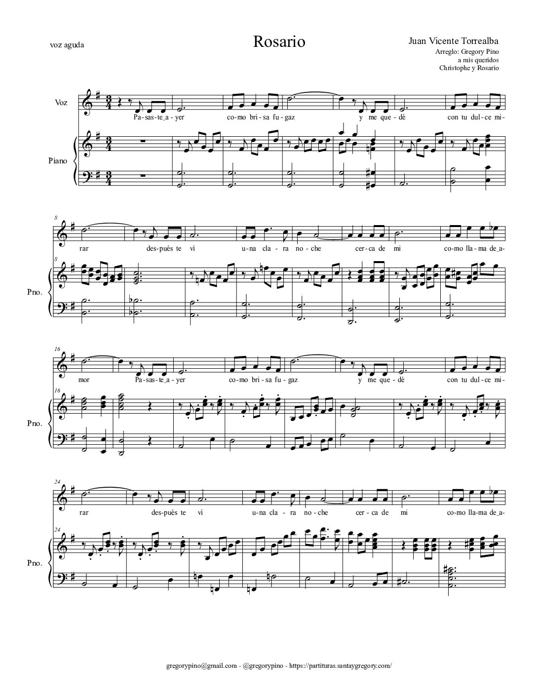 Rosario, J. V. Torrealba - piano y voz aguda