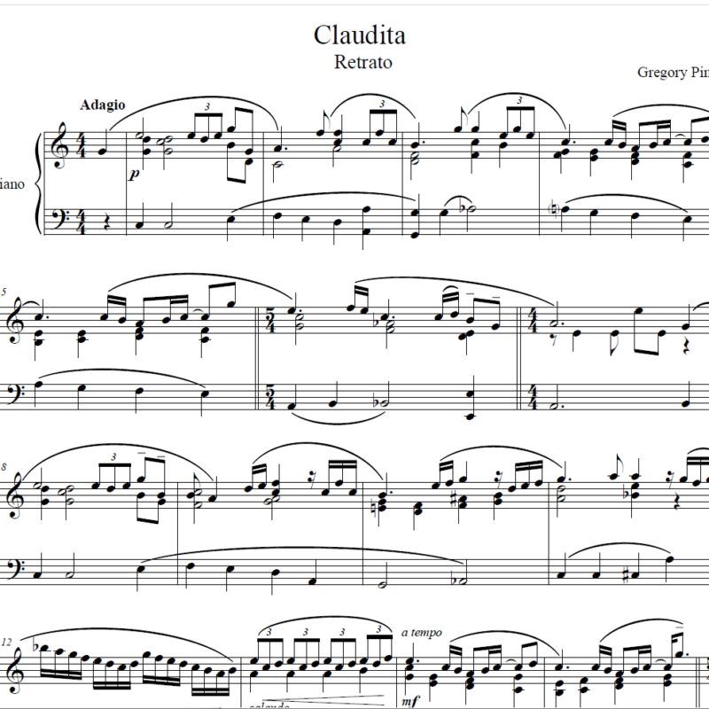 claudita, para piano