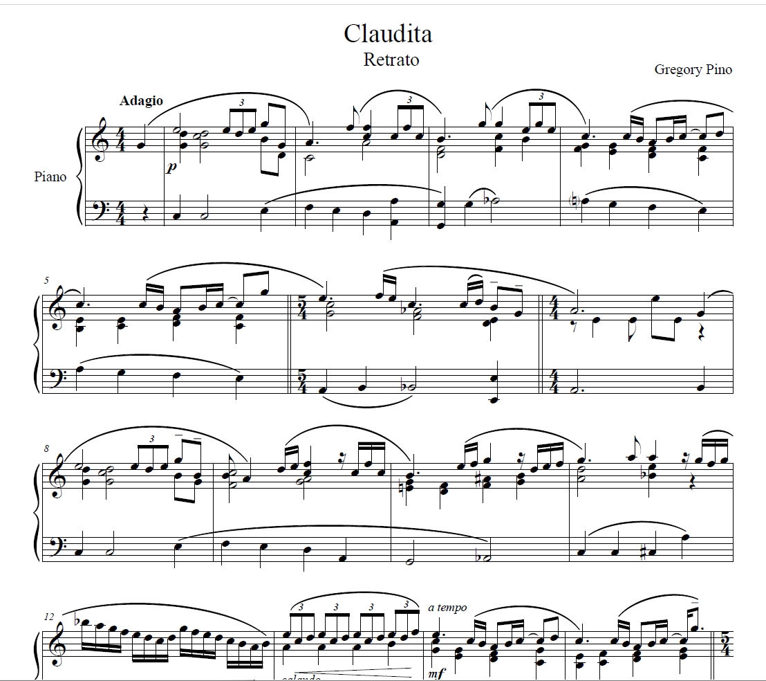 claudita, para piano claudita, para piano