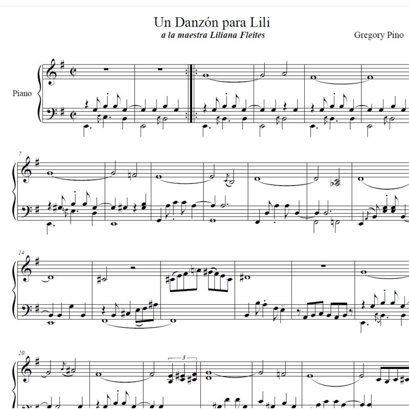 un danzón para lili, piano