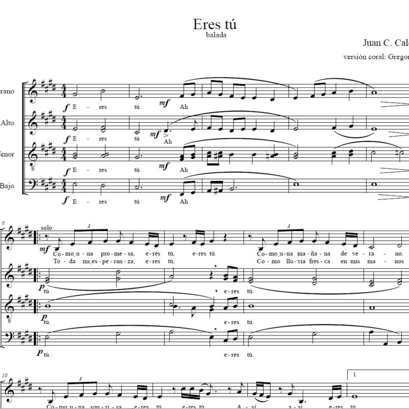 eres tú, satb y solista