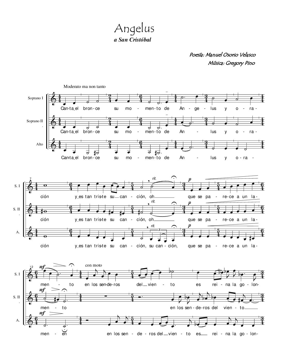 Angelus, para voces blancas