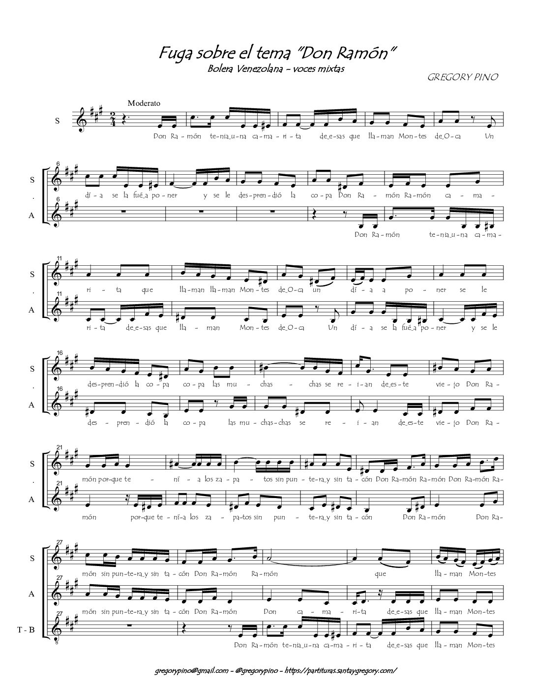 Fuga sobre el Tema Don Ramón - bolera venezolana