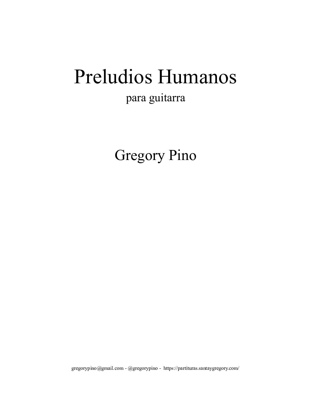 Preludios humanos, serie para guitarra