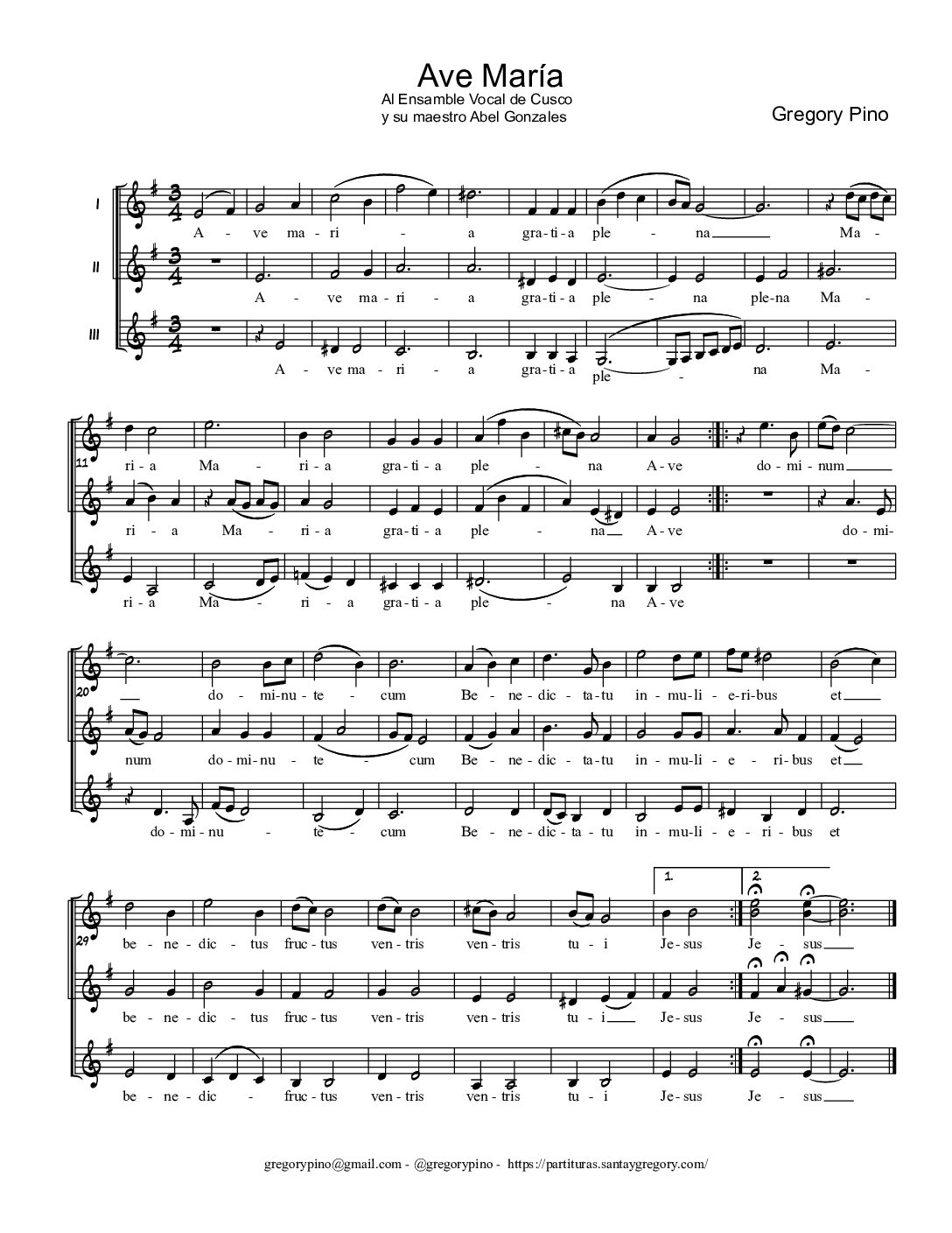 Ave maria, voces blancas