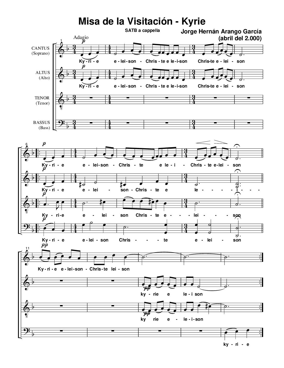 Misa de la visitación - Jorge H. Arango