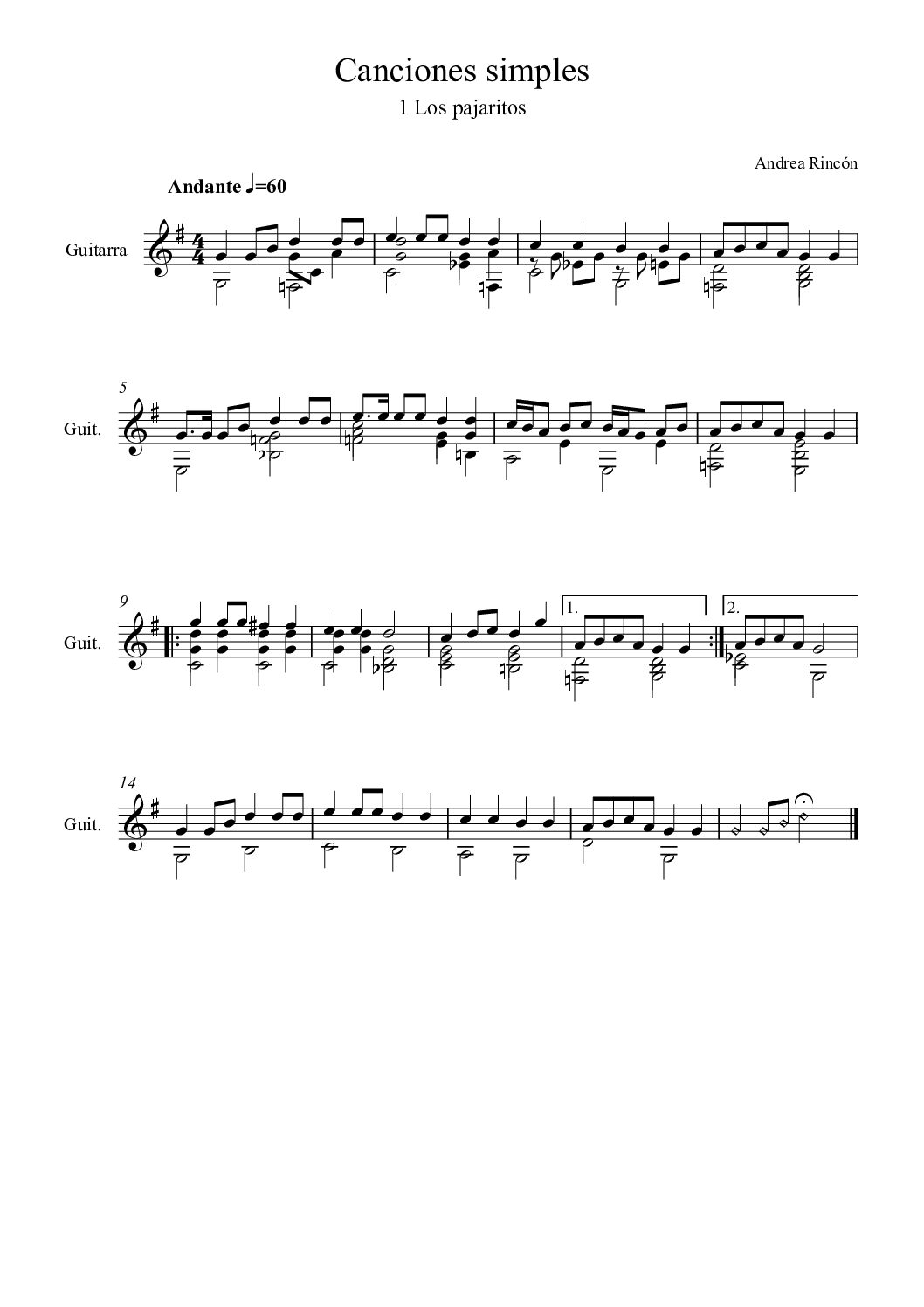 Los pajaritos - Andrea Rincón