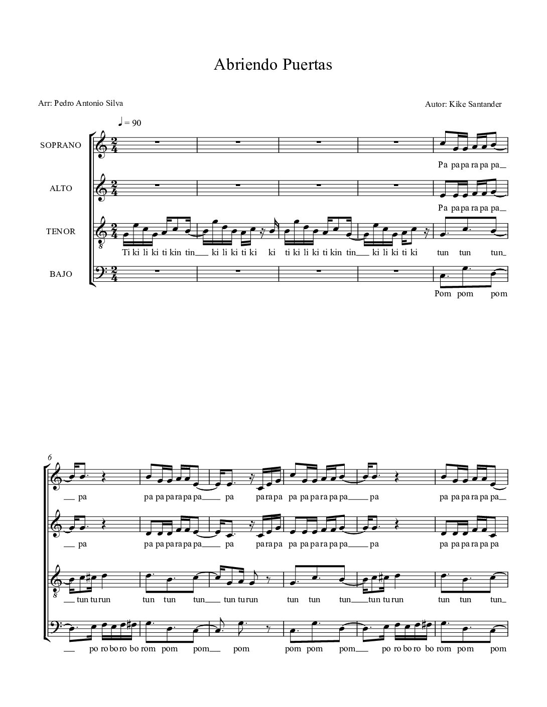 Abriendo puertas - Kike Santander - SATB