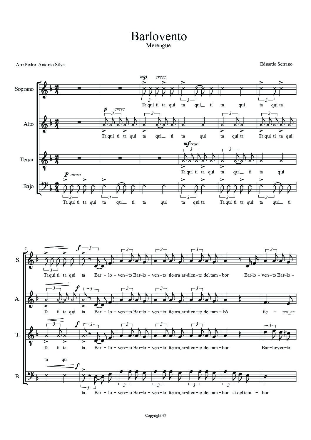 Barlovento - E. Serrano - SATB
