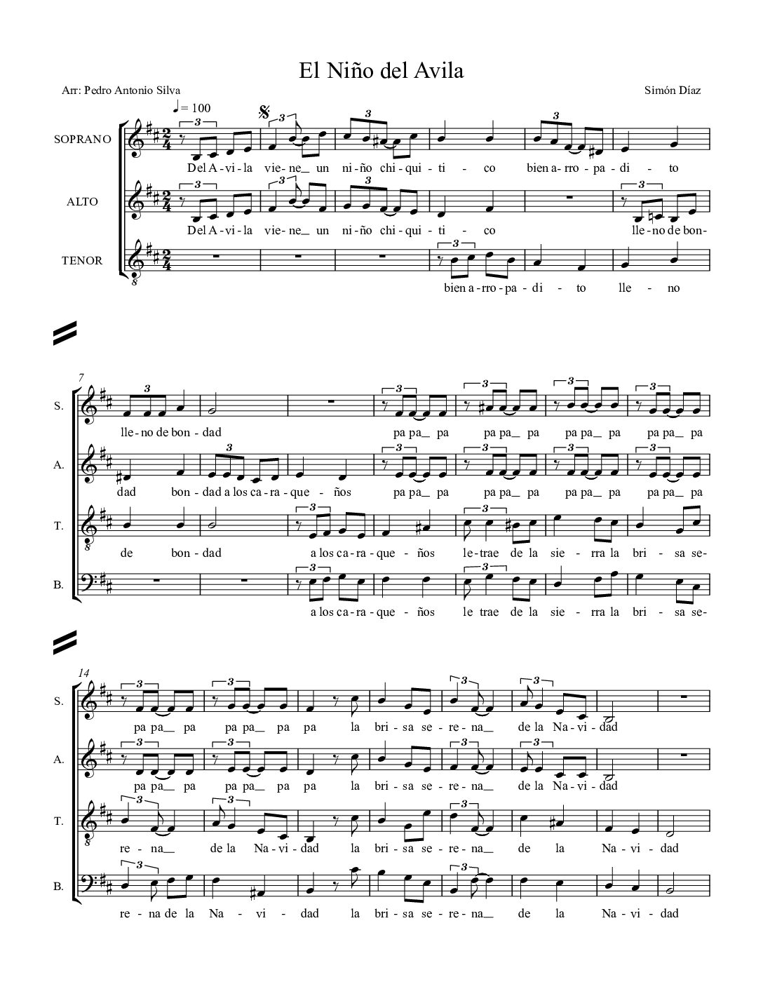 El niño del Ávila - Simón Díaz - aguinaldo SATB